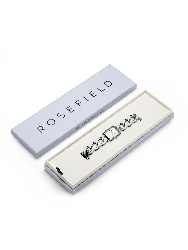 Rosefield Octagon XS Studio Silver ženski ručni sat - model u boji srebra i sa belim brojčanikom, lako poručite putem Timer.co.rs online shop-a.