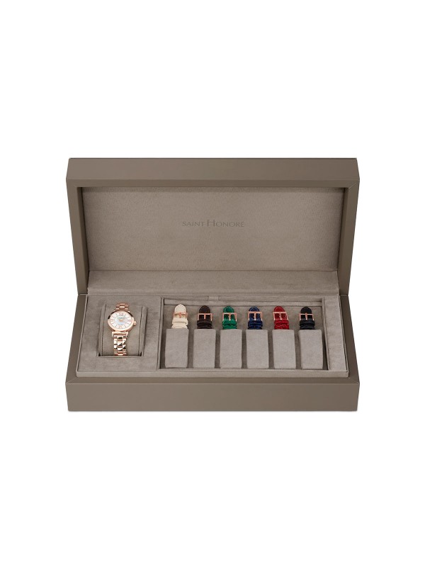 Saint Honore Opera Box Set - ženski ručni sat u boji ružičastog zlata sa 6 dodatnih kožnih kaiševa za menjanje, poručite putem Timer.co.rs online shop-a.