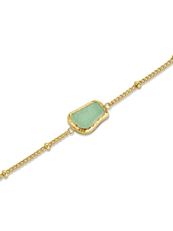 Unesite boju i simboliku u svoju kolekciju sa narukvicom Organic Gemstone. Kombinacija žutog zlata i zelenog aventurina za stil i samopouzdanje.