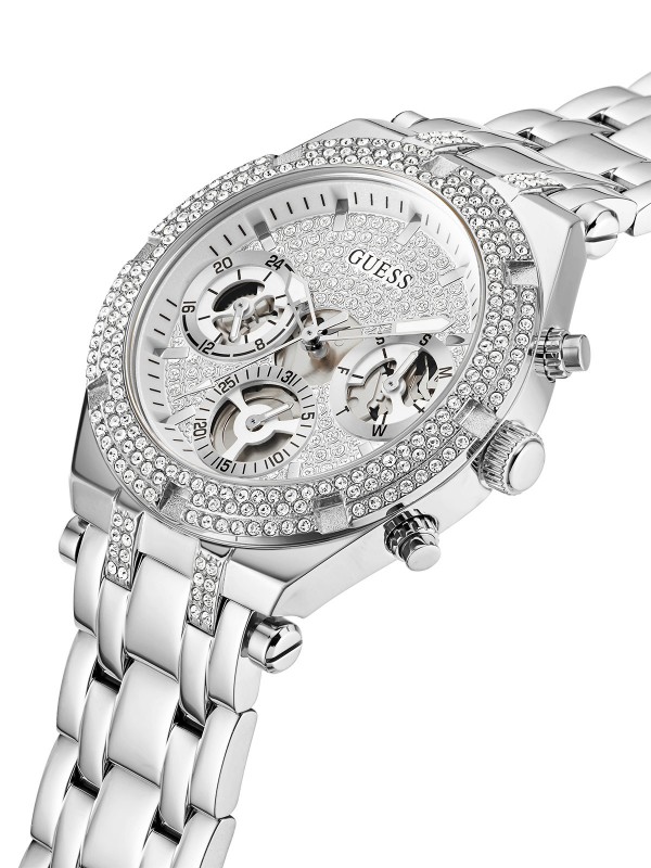 Elegantan srebrni sat sa belim glitz brojčanikom. GUESS ŽENSKI SAT HEIRESS GW0440L1 - Prečnik 38mm. Kupite online!