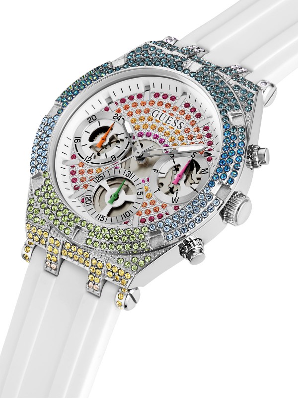 Čista elegancija uz GUESS ŽENSKI SAT HEIRESS GW0407L4 - Prečnik 38mm, beli glitz brojčanik. Poručite online!