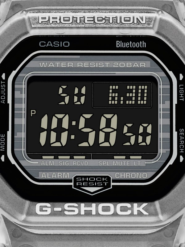 G-Shock digitalni bluetooth 5600 muški ručni sat - model u prozirno beloj boji, brzo i lako poručite putem S&L Jokić online prodavnice na kućnu adresu.