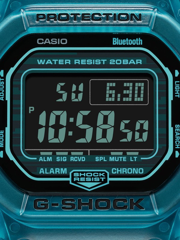 G-Shock digitalni bluetooth 5600 muški ručni sat - model u prozirno plavoj boji, brzo i lako poručite putem S&L Jokić online prodavnice na kućnu adresu.