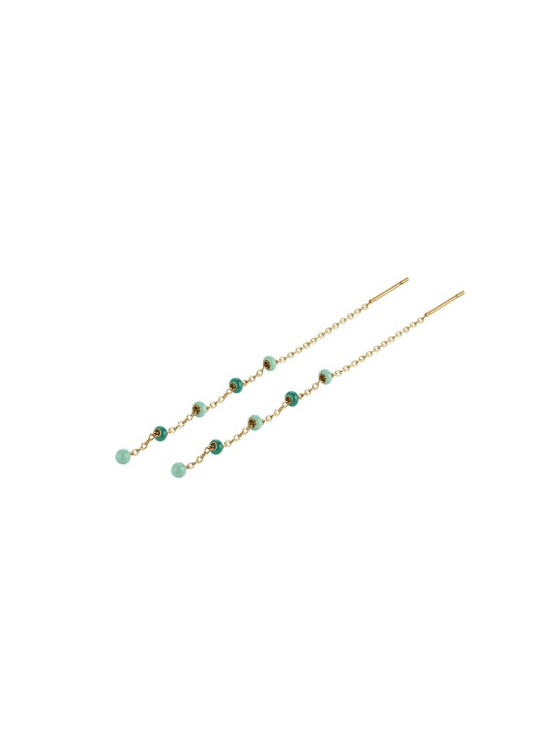 Viseće minđuše od nerđajućeg čelika - ROSEFIELD EMERALD DOTTED THREADER EARRINGS - Birajte najbolje za Vas - Poručite online !
