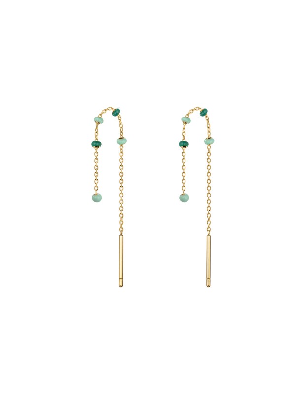 Viseće minđuše od nerđajućeg čelika - ROSEFIELD EMERALD DOTTED THREADER EARRINGS - Birajte najbolje za Vas - Poručite online !