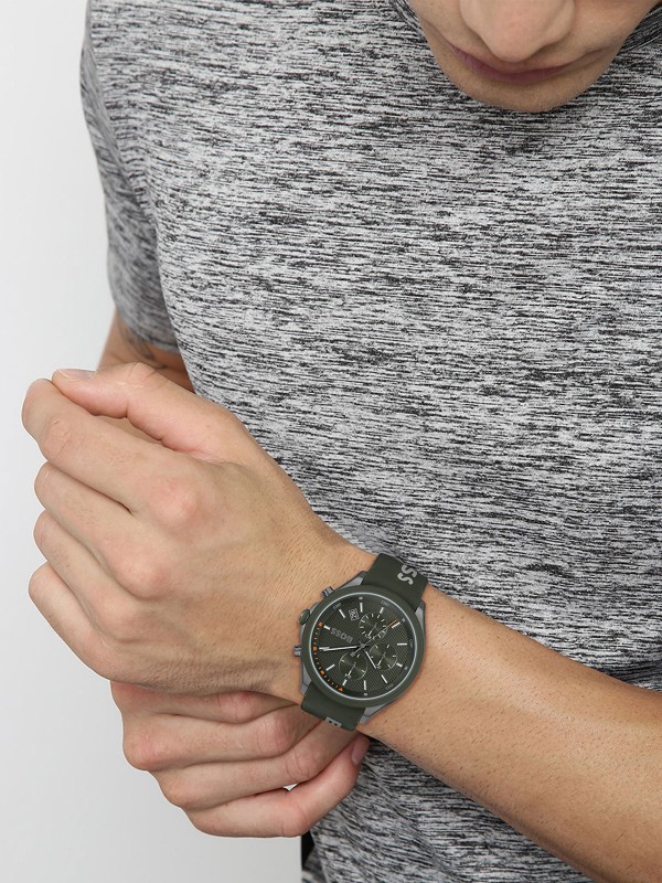 Maslinasto zeleni sat - BOSS VELOCITY - Prečnik kućišta 44mm ✔️Mineralno staklo ✔️Nerđajući čelik ✔️ - Poručite online!
