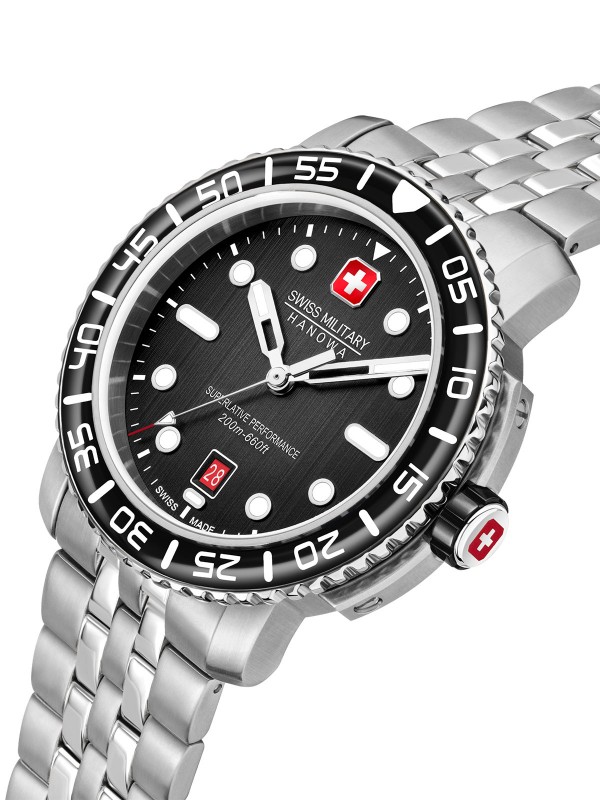Vrhunski švajcarski kvalitet - SWISS MILITARY HANOWA BLACK MARLIN - Nerđajući čelik u boji srebra ✔️Vodootpornost 200m ✔️- Poručite online!