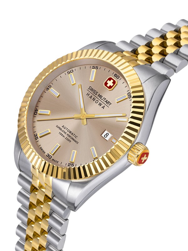 Muški sat za prave ljubitelje stila - SWISS MILITARY HANOWA DILIGENTER AUTOMATIC - Svetlo zeleni brojčanik ✔️Safirno staklo ✔️- Poručite online!