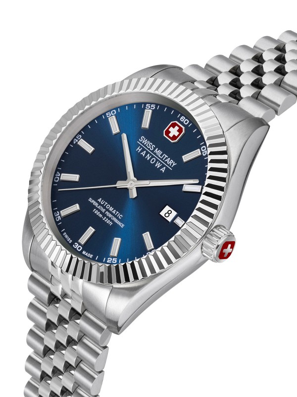 Vrhunski muški sat za svaku priliku - SWISS MILITARY HANOWA DILIGENTER AUTOMATIC - Prečnik kućišta 41mm ✔️Plavi brojčanik ✔️- Poručite online!