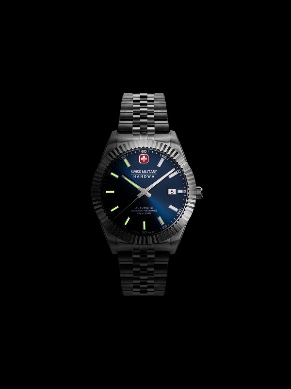 Vrhunski muški sat za svaku priliku - SWISS MILITARY HANOWA DILIGENTER AUTOMATIC - Prečnik kućišta 41mm ✔️Plavi brojčanik ✔️- Poručite online!