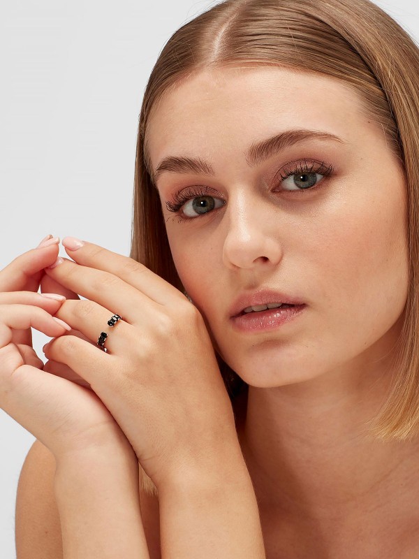 Luksuz u minimalističkom dizajnu - BROSWAY FANCY MISTERY BLACK - Srebro 925 obložen rodijumom sa otvorenim krajevima ✔️- Poručite online!