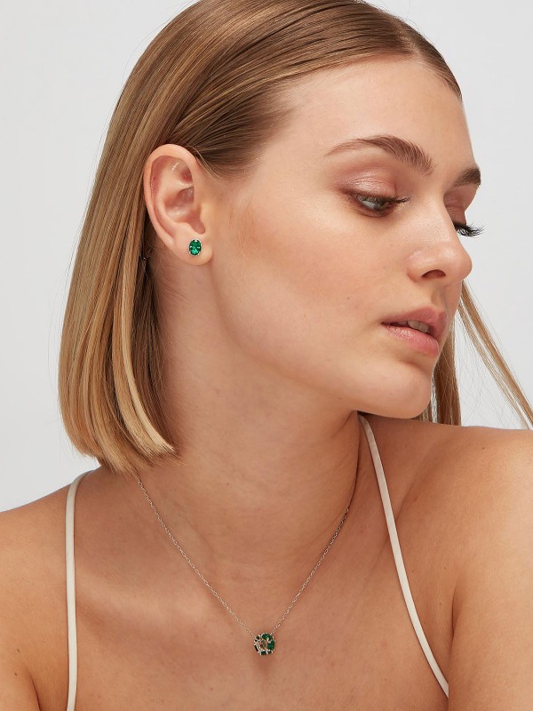 Izrazite svoju dominaciju - BROSWAY FANCY LIFE GREEN - Veličina 8mm ✔️Minđuša od srebra 925 ✔️- Poručite online!
