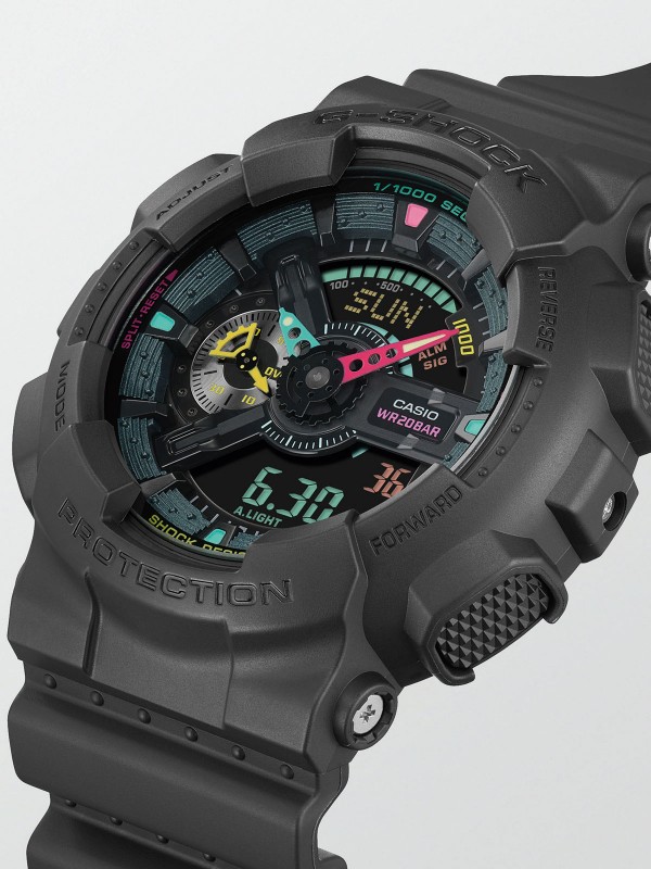 Sat sa fluoroscentnim detaljima - G-SHOCK CLASSIC - Otporan na udarce ✔️Svetsko vreme ✔️Štoperica ✔️- Poručite online!