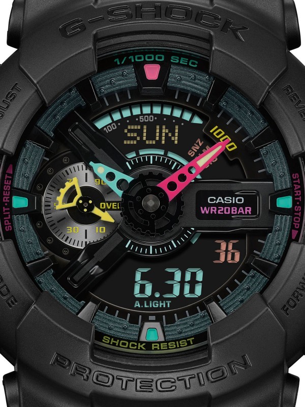 Sat sa fluoroscentnim detaljima - G-SHOCK CLASSIC - Otporan na udarce ✔️Svetsko vreme ✔️Štoperica ✔️- Poručite online!