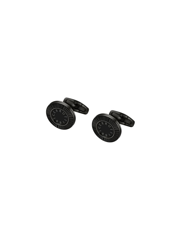 Dugmat za manžetne u gun metal boji - CERRUTI 1881 SOLANIA - Logotip ✔️Nerđajući čelik ✔️Kvalitet ✔️- Poručite online!