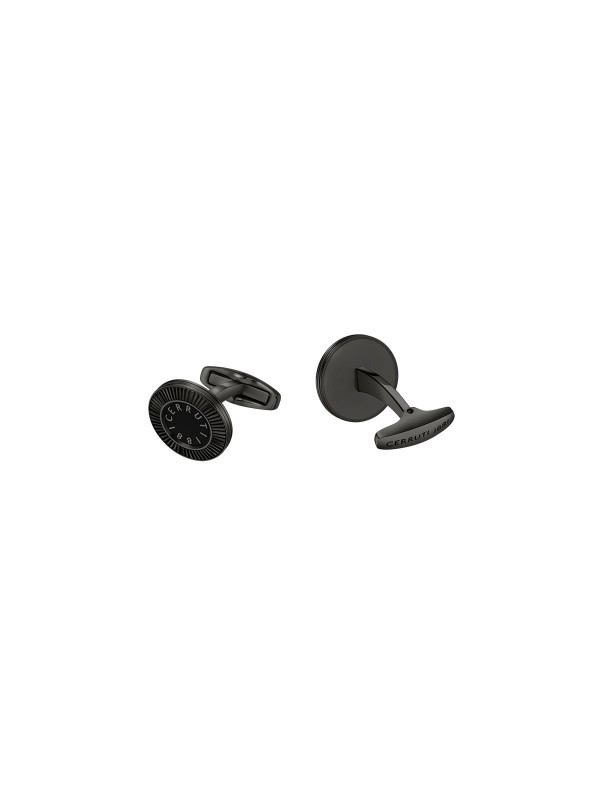 Dugmat za manžetne u gun metal boji - CERRUTI 1881 SOLANIA - Logotip ✔️Nerđajući čelik ✔️Kvalitet ✔️- Poručite online!