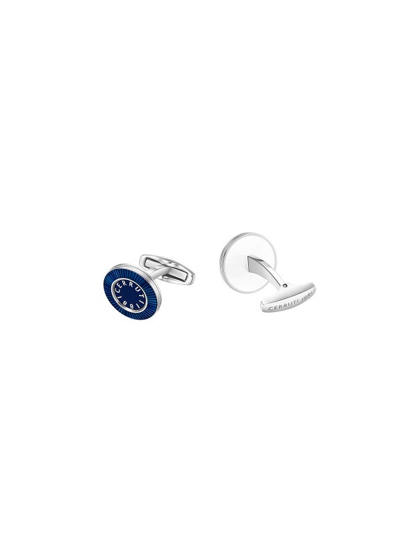 Dugmat za manžetne u teget boji - CERRUTI 1881 SOLANIA - Logotip ✔️Boja srebra ✔️Visoki kvalitet ✔️- Poručite online!