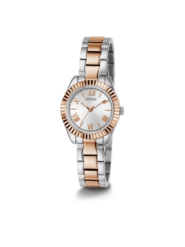Elegantan Guess ženski sat "Mini Luna" GW0687L3, srebrno-roze zlato, 30mm, kvarcni, vodootporan do 30m. Idealna elegancija za svaki dan.