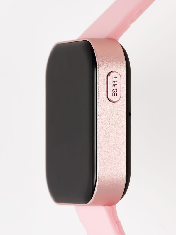 Moderan Esprit pametni sat sa roze silikonskom narukvicom, AMOLED displejom i naprednim funkcijama za aktivan stil života.