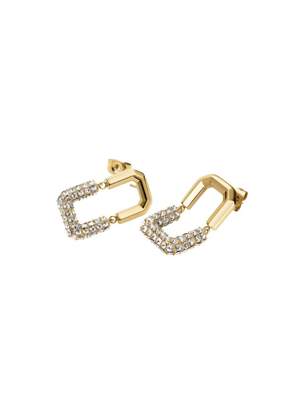 Rosefield ženske minđuše Half Studs Gold: elegantan dizajn od nerđajućeg čelika sa cirkonima za savršen stil svaki dan.