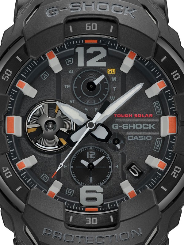 Profesionalni G-SHOCK GRAVITYMASTER sat inspirisan avijacijom, izdržljiv i funkcionalan, sa Bluetooth povezivanjem i dualnim vremenom.