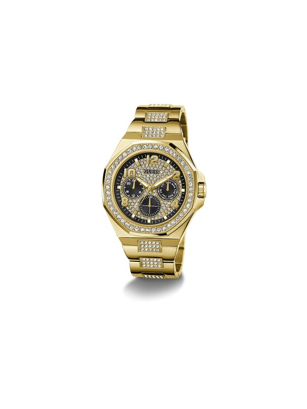 Elegantni muški sat u boji žutog zlata sa cirkonima, prečnika 46mm, nudi stil i funkcionalnost uz kvarcni mehanizam i vodootpornost do 50m.
