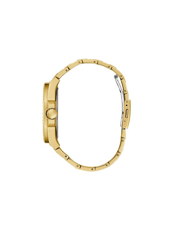 Elegantni muški sat u boji žutog zlata sa cirkonima, prečnika 46mm, nudi stil i funkcionalnost uz kvarcni mehanizam i vodootpornost do 50m.