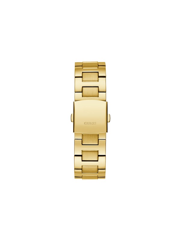 Elegantni muški sat u boji žutog zlata sa cirkonima, prečnika 46mm, nudi stil i funkcionalnost uz kvarcni mehanizam i vodootpornost do 50m.