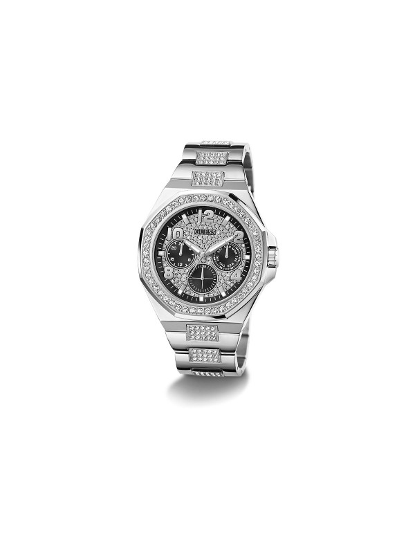 Elegantni muški sat u boji srebra sa cirkonima, prečnika 46mm, nudi kvarcni mehanizam i vodootpornost do 50m.