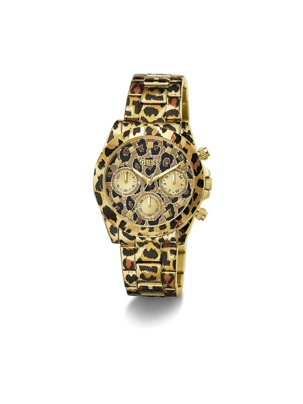 Elegantni ženski sat GUESS "Leopardess" GW0751L1 sa leopard printom i multi-funkcionalnim kvarcnim mehanizmom. Vodootporan do 50m.