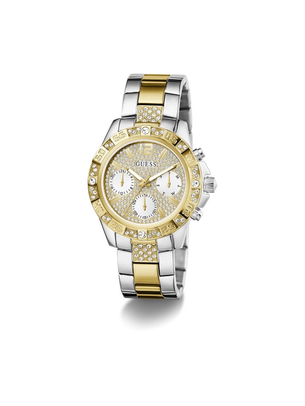 Guess ženski sat "Majesty" GW0771L3, prečnika 40mm, u dve boje sa cirkonima. Elegancija i funkcionalnost u jednom.