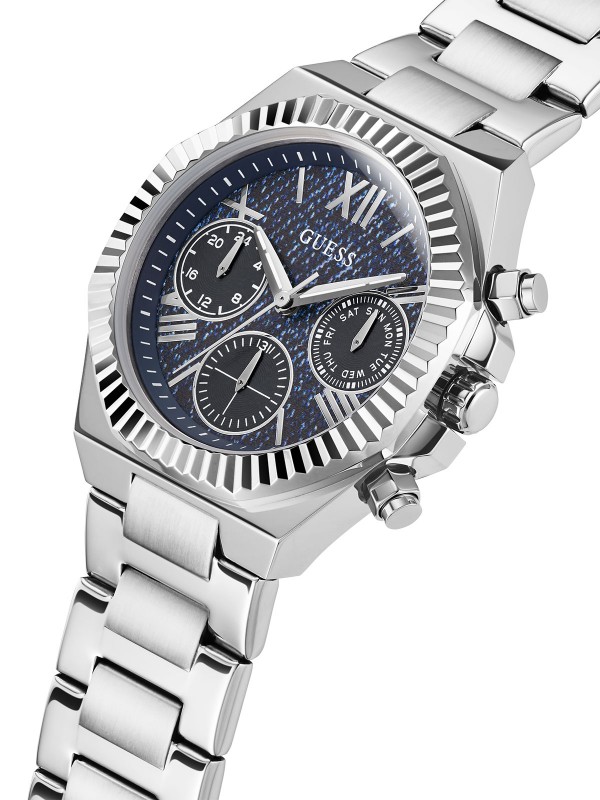Guess ženski sat GW0769L1 u srebrnoj boji s teget teksas brojčanikom, multi-function mehanizam, idealan za svaki stil.