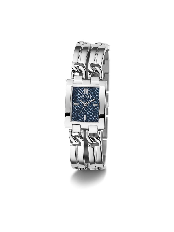 Elegantni ženski sat GUESS GW0807L1 sa kvadratnim kućištem i teget teksas brojčanikom, savršen za svaki stil.