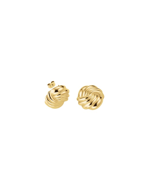 Elegantne Rosefield SPIRAL STUDS minđuše u boji žutog zlata, izrađene od nerđajućeg čelika, savršene za svaku priliku.