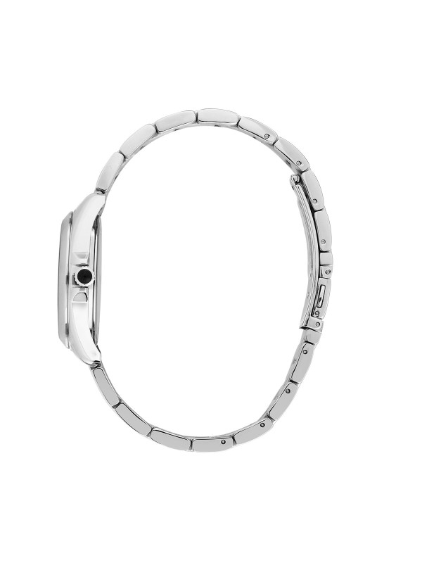 Karl Lagerfeld ROUND ESSENTIALS sat R0553101517 – elegantan ženski sat od nerđajućeg čelika u boji srebra sa srebrnim sunray brojčanikom i Karl portretom na poziciji 12 h. Vodootpornost do 50 m.