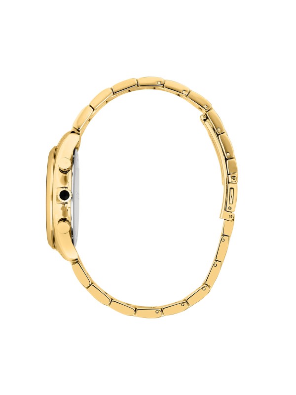 Karl Lagerfeld ROUND ESSENTIALS sat R0553101502 – elegantan ženski multifunction sat od nerđajućeg čelika u boji žutog zlata sa zlatnim sunray brojčanikom. Vodootpornost do 50 m.