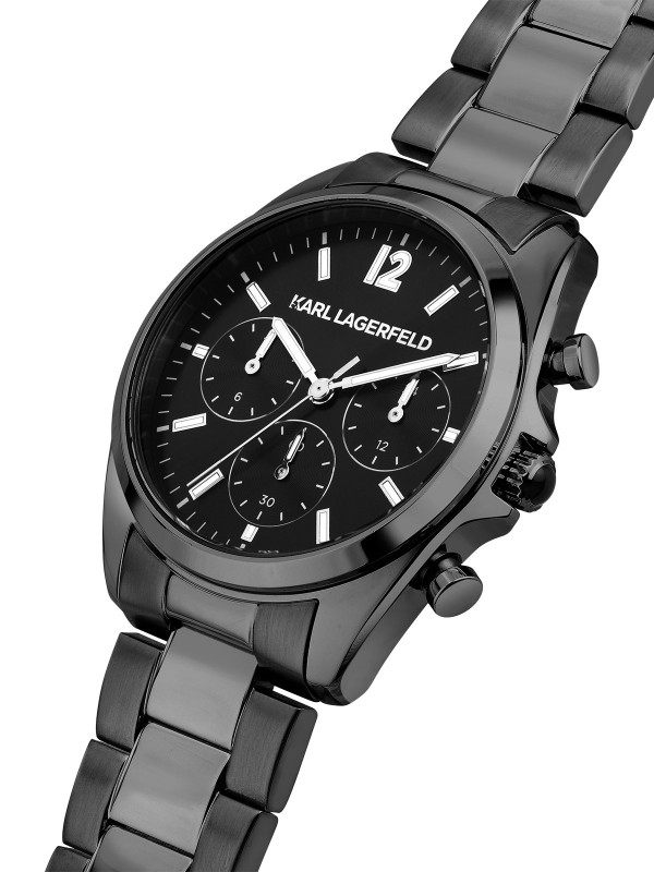 Karl Lagerfeld ROUND ESSENTIALS sat R0553101501 – ženski multifunction sat od nerđajućeg čelika u crnoj boji sa crnim sunray brojčanikom. Vodootpornost do 50 m.