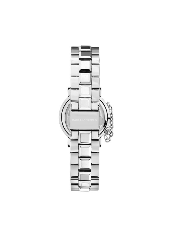 Karl Lagerfeld CRYSTALS sat R0553100506 – elegantan ženski sat od nerđajućeg čelika u boji srebra sa brojčanikom i koronom optočenim providnim pavé cirkonima. Vodootpornost do 50 m.