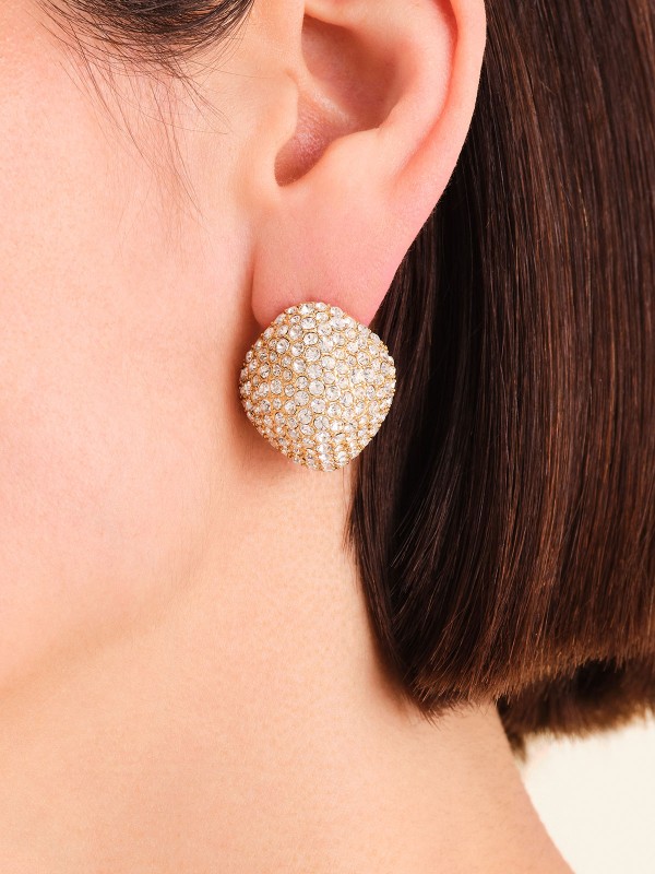 Rosefield Pave Studs ženske minđuše u boji žutog zlata, elegantno ukrašene cirkonima. Moderan, sjajan detalj za svaki stil.