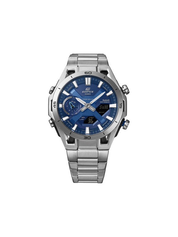 Casio EDIFICE ECB-2300D-2AEF muški sat iz SOSPENSIONE serije sa plavim brojčanikom, solarnom baterijom i Bluetooth funkcijama. Moderan, izdržljiv i sportski.