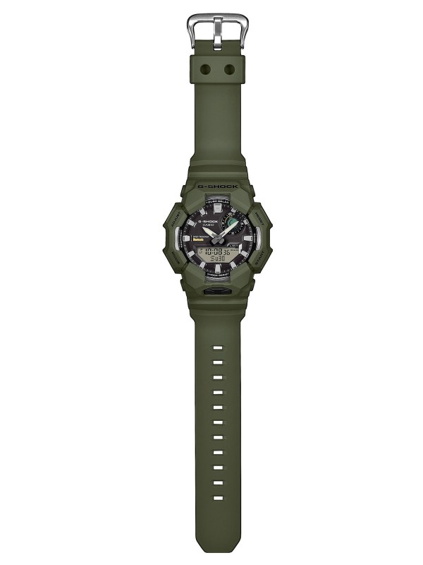 G-SHOCK GA-B010-3AER solarni sportski sat u maslinasto zelenoj boji, sa brojačem koraka, Bluetooth funkcijama i snažnim LED osvetljenjem. Moderan, lagan i izdržljiv.