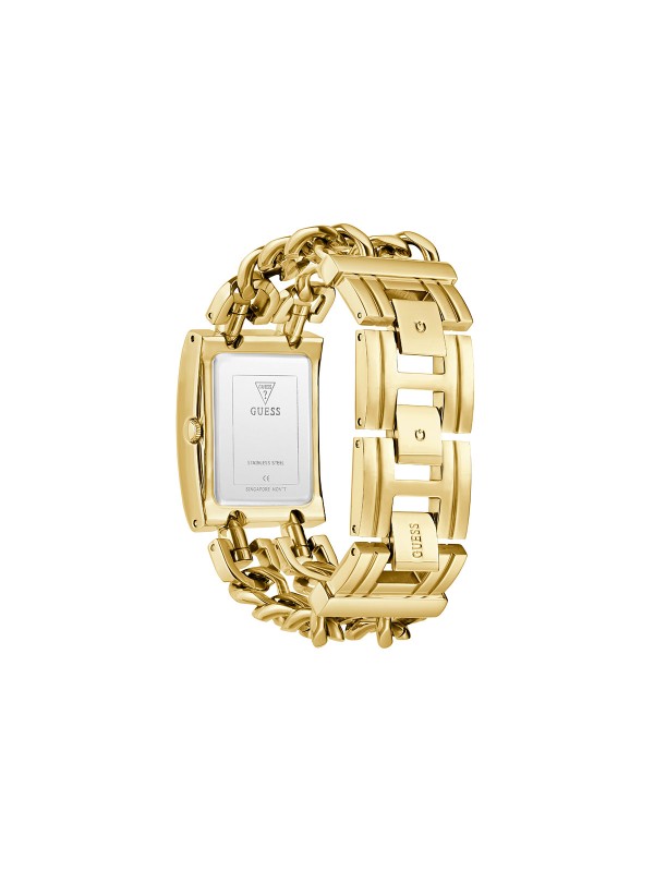 Guess Mod Heavy Metal GW0740L3 ženski elegantni sat u boji žutog zlata sa teget sunray brojčanikom. Moderan dizajn i izražen stil za svaki dan.