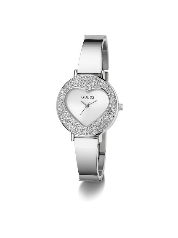 Guess Heartly GW0991L1 ženski trend sat u boji srebra sa motivom srca i cirkonima. Elegantno-romantičan dizajn za svakodnevno nošenje.