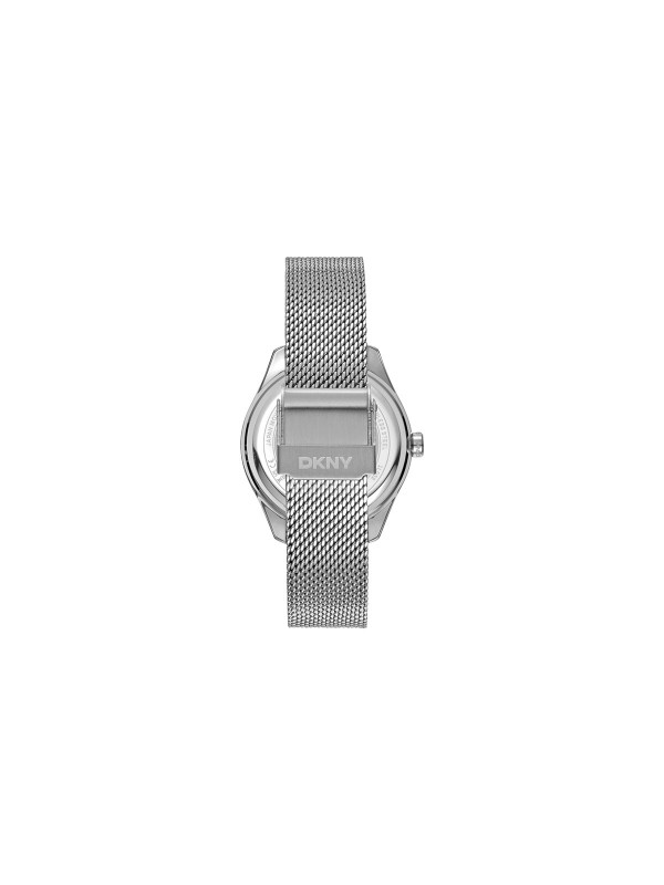 Elegantni DKNY ženski sat sa srebrnim kućištem i brojčanikom, čelična mesh narukvica, vodootporan do 50m, prečnik 34mm. Idealno za svaku priliku.