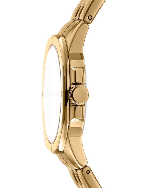 Elegantni DKNY ženski sat sa zlatnim kućištem i brojčanikom, čelična narukvica, vodootporan do 50m, prečnik 34mm. Idealno za svaku priliku.