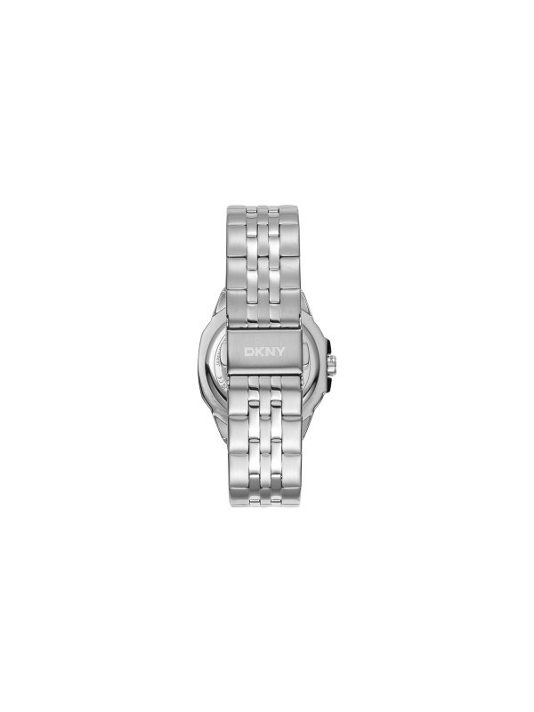 Elegantni DKNY ženski sat sa tirkiznim brojčanikom i čeličnom narukvicom, vodootporan do 50m, prečnika 34mm.