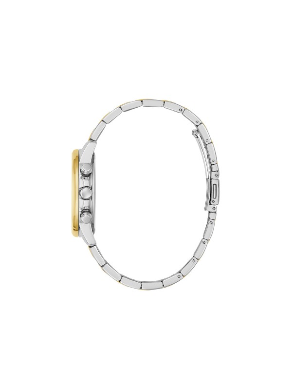 GUESS BAILEY ženski multi-function sat u kombinaciji srebra i žutog zlata sa zelenim sunray brojčanikom. Kućište 36 mm, narukvica sa tri linka u dve boje, vodootpornost 30 m.