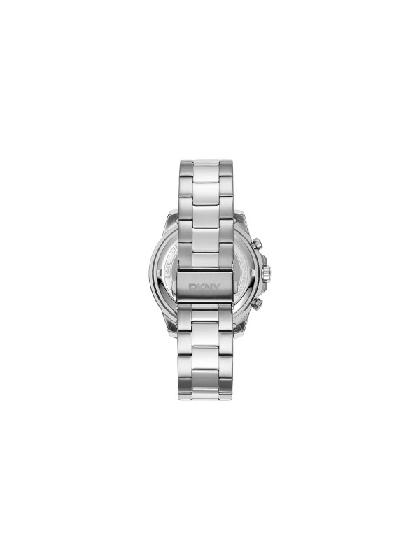 DKNY muški sat hronograf, 42mm, čelično srebrno kućište, teget korona, srebrni brojčanik, čelična narukvica. Elegancija i preciznost.