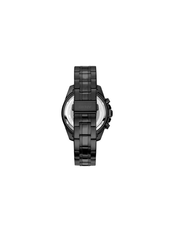 DKNY muški sat hronograf, 42mm crno čelično kućište, teget brojčanik, crna čelična narukvica, vodootporan do 100m.