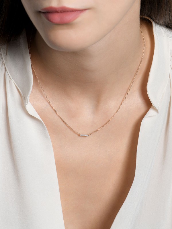 Elegantna Burato Diamonds Line ogrlica od 18ct roze zlata sa dijamantima, podesiva dužina 40-42cm, savršen dodatak za svaku priliku.